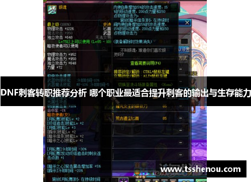 DNF刺客转职推荐分析 哪个职业最适合提升刺客的输出与生存能力