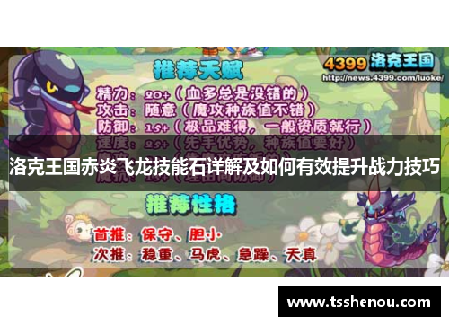 洛克王国赤炎飞龙技能石详解及如何有效提升战力技巧